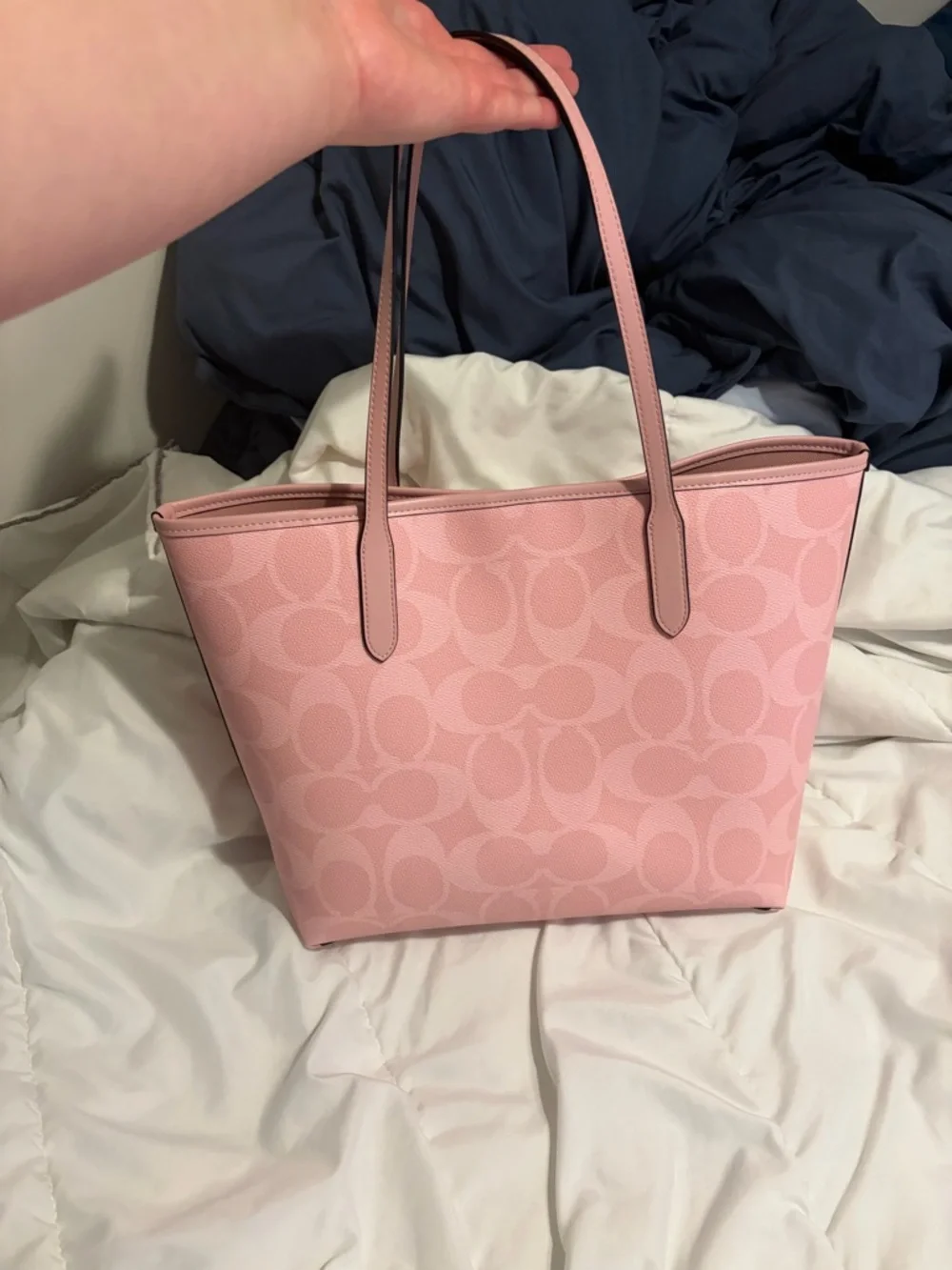 Pink Signature Pvc Tote with Gold Hardware - Picture 2 of 5